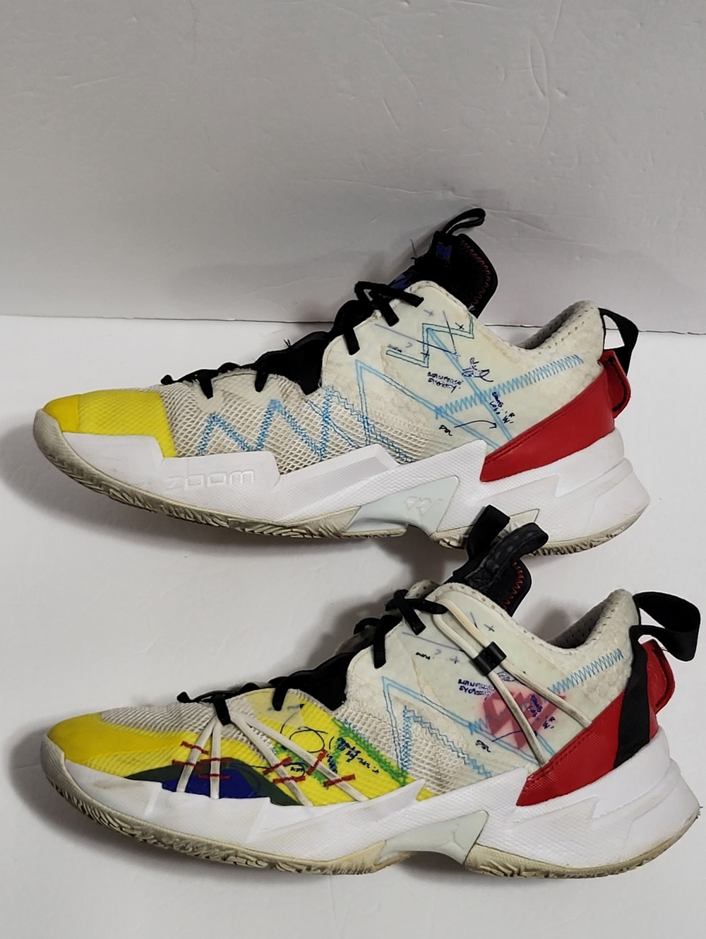 Nike Zoom Men's Athletic Sneakers in Yellow, White, Red, Black
